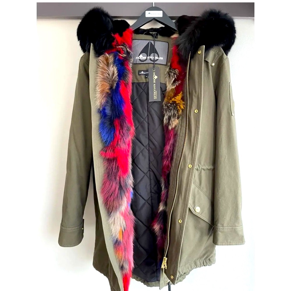 Moose Knuckles Multicolor Fur Trim Jacket